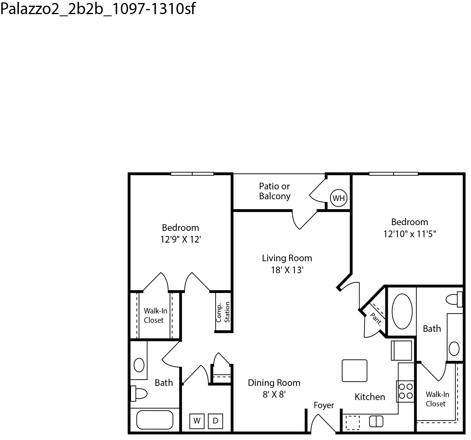 Palazzo2 2bed 2bath 1097-1310sqft Palazzo2 2bed 2bath 1097-1310sqft